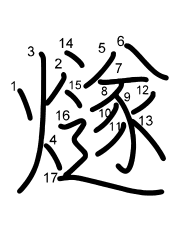 Thứ tự nét chữ 燧