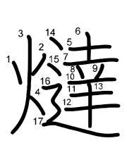 Thứ tự nét chữ 燵