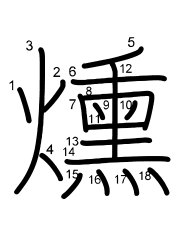 Thứ tự nét chữ 燻