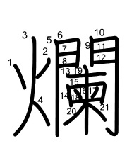 Thứ tự nét chữ 爛