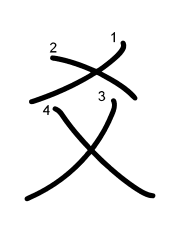 Thứ tự nét chữ 爻
