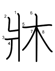 Thứ tự nét chữ 牀