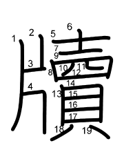 Thứ tự nét chữ 牘