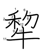 Thứ tự nét chữ 犂
