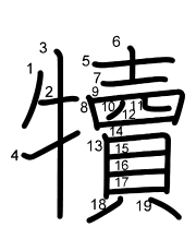 Thứ tự nét chữ 犢