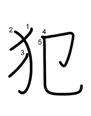 Thứ tự nét chữ 犯