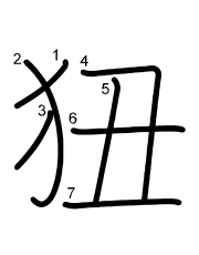 Thứ tự nét chữ 狃
