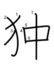 Thứ tự nét chữ 狆