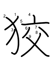 Thứ tự nét chữ 狡