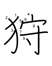 Thứ tự nét chữ 狩