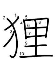 Thứ tự nét chữ 狸