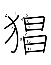 Thứ tự nét chữ 猖