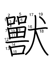 Thứ tự nét chữ 獸