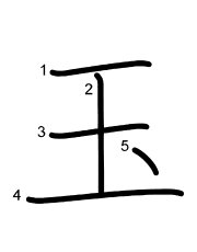 Thứ tự nét chữ 玉