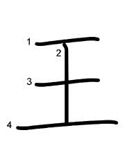 Thứ tự nét chữ 王