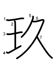 Thứ tự nét chữ 玖