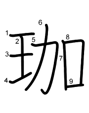 Thứ tự nét chữ 珈