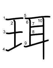 Thứ tự nét chữ 珥