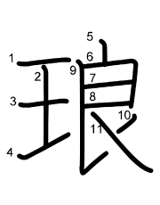 Thứ tự nét chữ 琅