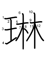 Thứ tự nét chữ 琳