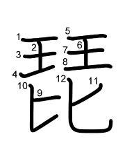 Thứ tự nét chữ 琵