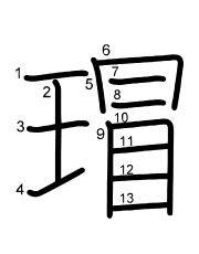 Thứ tự nét chữ 瑁