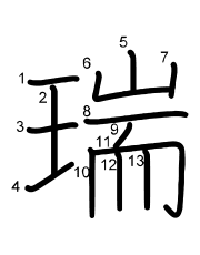 Thứ tự nét chữ 瑞