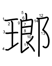 Thứ tự nét chữ 瑯