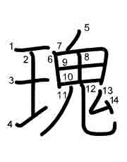 Thứ tự nét chữ 瑰