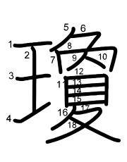 Thứ tự nét chữ 瓊