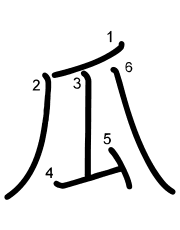 Thứ tự nét chữ 瓜