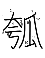 Thứ tự nét chữ 瓠