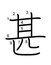 Thứ tự nét chữ 甚