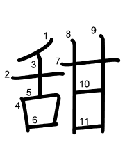 Thứ tự nét chữ 甜