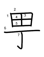 Thứ tự nét chữ 甼