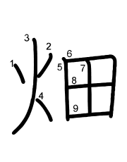 Thứ tự nét chữ 畑