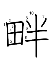 Thứ tự nét chữ 畔