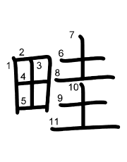 Thứ tự nét chữ 畦