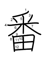 Thứ tự nét chữ 番