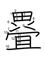 Thứ tự nét chữ 疂