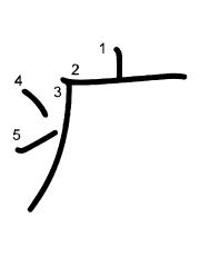 Thứ tự nét chữ 疒