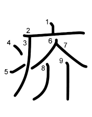 Thứ tự nét chữ 疥