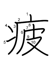 Thứ tự nét chữ 疲