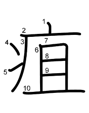 Thứ tự nét chữ 疽