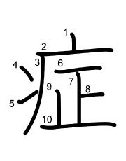 Thứ tự nét chữ 症