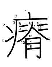 Thứ tự nét chữ 瘠