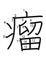 Thứ tự nét chữ 瘤