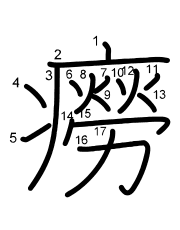 Thứ tự nét chữ 癆