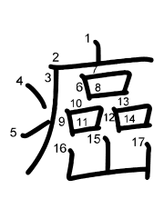Thứ tự nét chữ 癌
