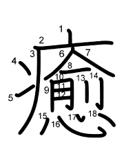 Thứ tự nét chữ 癒